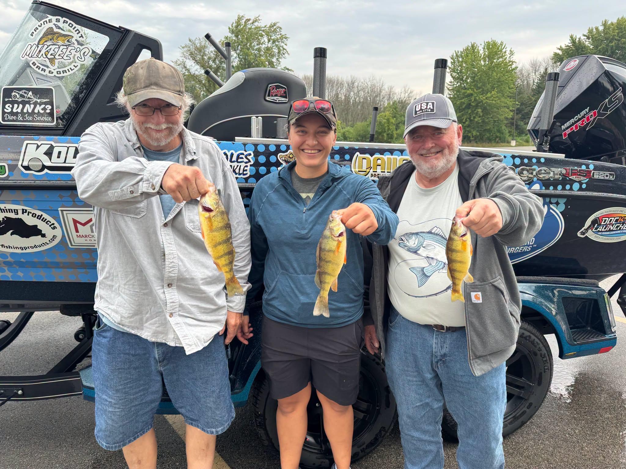 Fishing guests with their catch during a Burnsies Guide Service trip