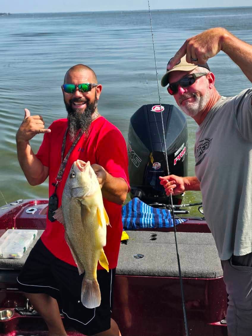 Captain Chad having fun with Potter of BlackBeard Tackle