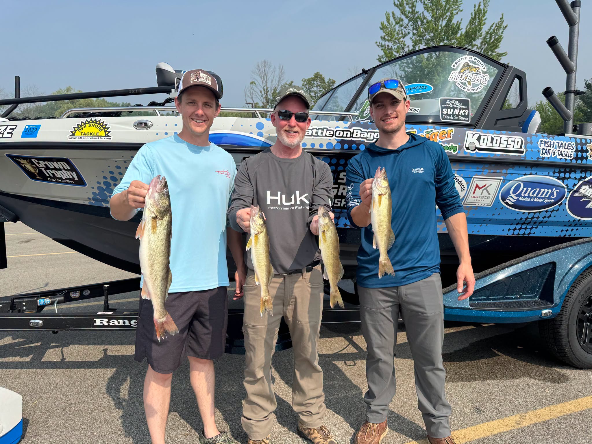 Anglers enjoying a successful guided fishing trip in Northeast Wisconsin